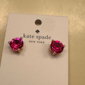 kate spade gold-tone hot pink crystal stud earrings